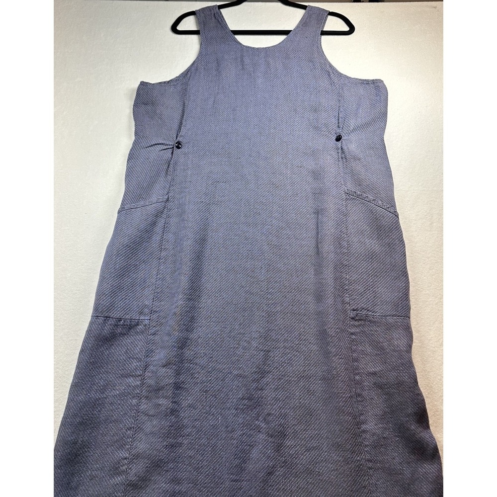 FLAX Jeanne Engelhart Women's L 100% Linen Sleeveless Maxi Dress Lagenlook Vtg